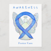 Foster Care Blue Awareness Lint Engel Kaarten (Voorkant)