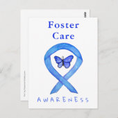Foster Care Blue Awareness Lint Vlinder Kaarten (Voorkant / Achterkant)