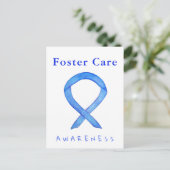 Foster Care Blue Awareness Ribbon Custom Briefkaar Briefkaart (Staand voorkant)