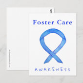 Foster Care Blue Awareness Ribbon Custom Briefkaar Briefkaart (Voorkant / Achterkant)