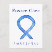 Foster Care Blue Awareness Ribbon Custom Briefkaar Briefkaart (Voorkant)