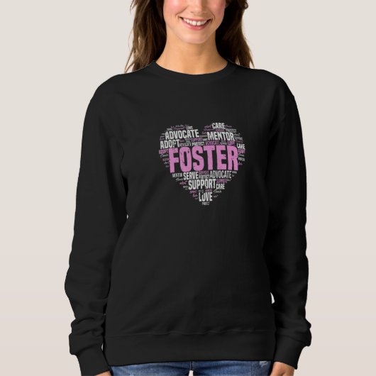 Foster Care Word Cloud Heart Cute Foster Parents Trui (Voorkant)
