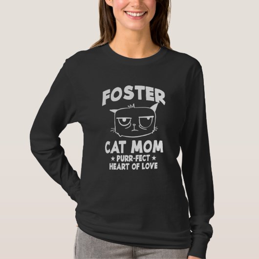 Foster Cat Ma Spint een hekel hart van liefdeskatt T-shirt (Voorkant)