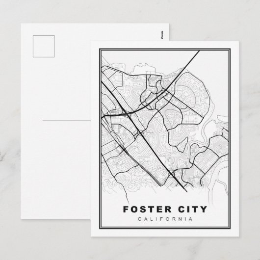 Foster City Map Feestdagenkaart (Voorkant / Achterkant)