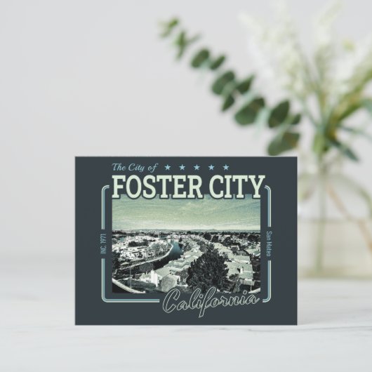 FOSTER CITY SAN MATEO CALIFORNIË BRIEFKAART (Staand voorkant)