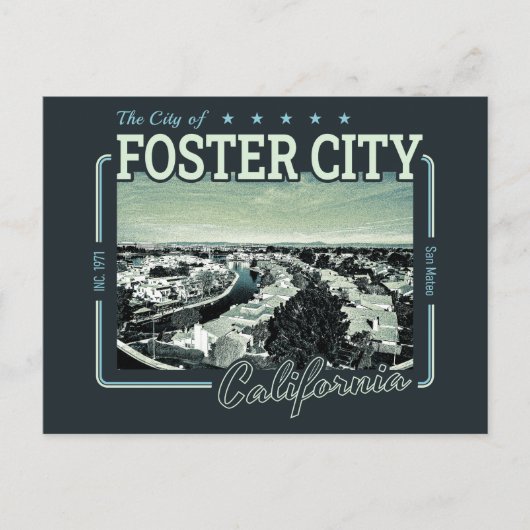 FOSTER CITY SAN MATEO CALIFORNIË BRIEFKAART (Voorkant)