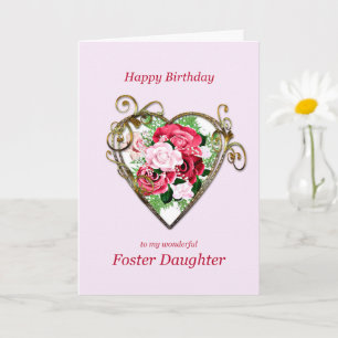Foster Daughter Birthday Antiek Painted Rozen Kaart