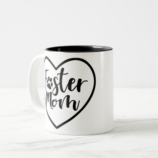 Foster Dog Ma Heart Tweekleurige Koffiemok (Voorkant links)