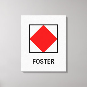 Foster familienaam Nautische vlag Canvas Afdruk