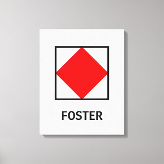 Foster familienaam Nautische vlag Canvas Afdruk
