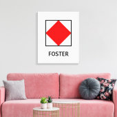 Foster familienaam Nautische vlag Canvas Afdruk (Insitu (Woonkamer))