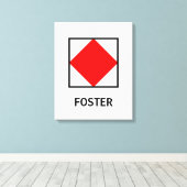 Foster familienaam Nautische vlag Canvas Afdruk (Insitu (Houten vloer))