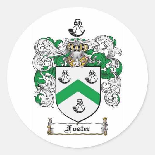 FOSTER FAMILY CREST - FOSTER WAPEN RONDE STICKER (Voorkant)