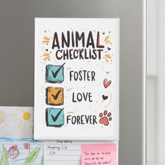 Foster Liefde Voor Altijd Dieren Checklist Magneet
