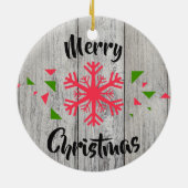 Foster Love - Gepersonaliseerd roze Snowflakes Ado Keramisch Ornament (Achterkant)