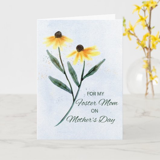 Foster Ma op Moederdag Two Cone Flowers Kaart (Gele Bloem)
