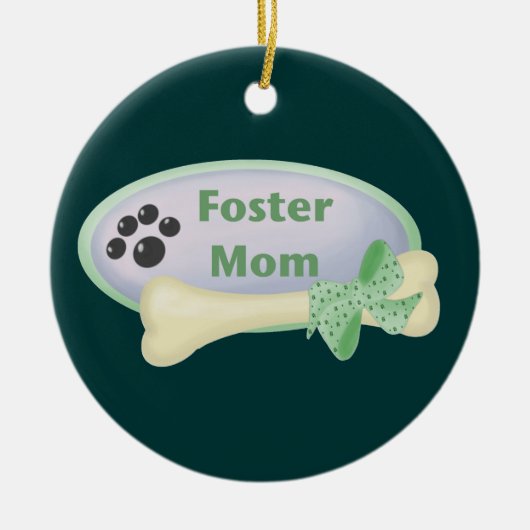 Foster Mam (blauwe cirkel) Keramisch Ornament (Voorkant)