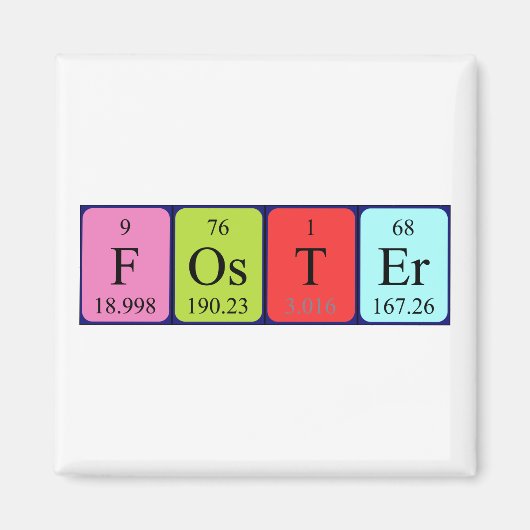 Foster met periodieke tabelnaam magnet (Voorkant)