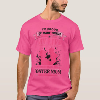 Foster Mom Proud Foster for Mothers Day Pink Desig T-shirt
