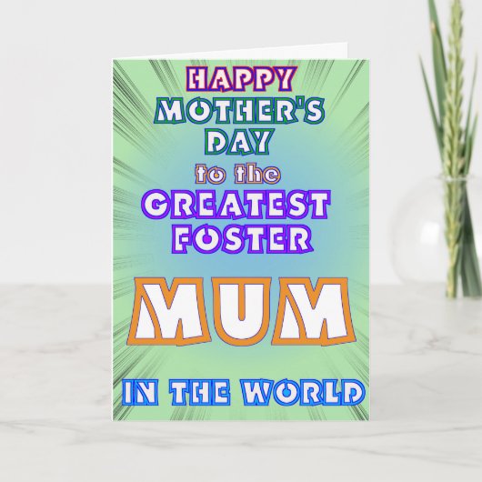 Foster Mum Moederdag Kaart (Voorkant)