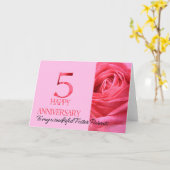 Foster Parents Jubileum Card Pink Rose Kaart (Gele Bloem)