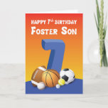 Foster Son 7th Birthday Sports Balls Kaart<br><div class="desc">Je weet dat je pleegzoon graag met ballen speelt en deze kaart zou de perfecte kaart zijn om hem te geven voor zijn zevende verjaardag. Dit zal zijn verjaardag zeker leuker maken.</div>