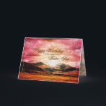 Foster Son, verjaardag, soonsondergang over de ber Kaart<br><div class="desc">Een mooie zonsondergang over de bergen. Pas deze kaart op elke manier aan die u kiest.</div>