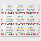 Foster Volunteer Donate Love Gift Wrap aannemen Cadeaupapier (Vlak)