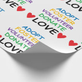 Foster Volunteer Donate Love Gift Wrap aannemen Cadeaupapier (Hoek)