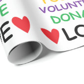 Foster Volunteer Donate Love Gift Wrap aannemen Cadeaupapier (Rol Hoek)