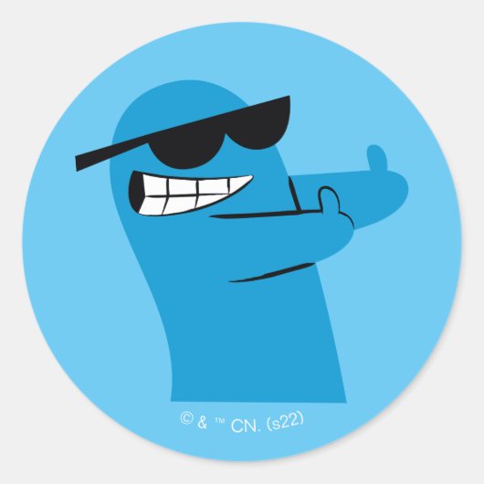 Foster's Home for Imaginary Friends | Cool Bloo Ronde Sticker (Voorkant)