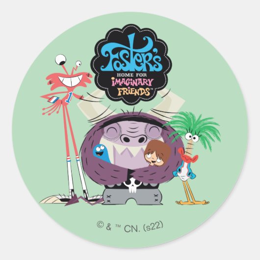 Foster's Home for Imaginary Friends | Hug Group Ronde Sticker (Voorkant)