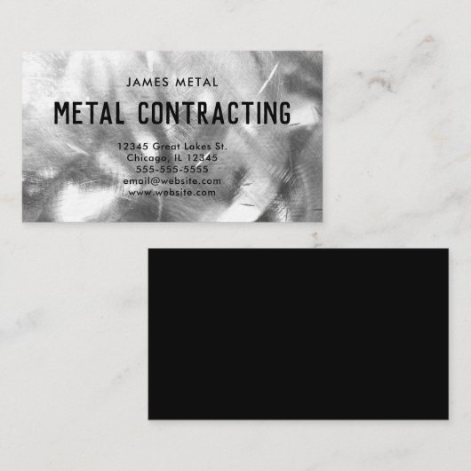 Foted Metal Texture Photo Visitekaartje (Voorkant / Achterkant)