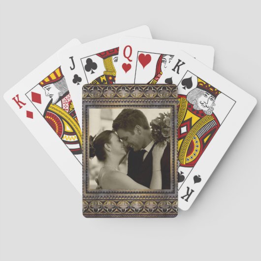 Fotkaarten voor huwelijksherinneringen speelkaarten (Achterkant)