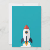 Foto0 Rocket Spaceship Boy Verjaardagsuitnodiging Kaart (Achterkant)