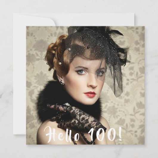 Foto 100e verjaardag hallo 100 kaart (Voorkant)