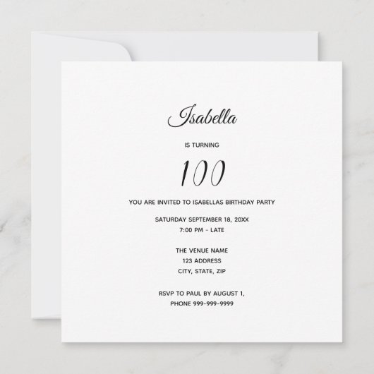 Foto 100e verjaardag hallo 100 kaart (Achterkant)