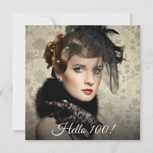 Foto 100ste verjaardagsfeestje hallo 100 kaart (Voorkant)