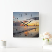 Foto 109 strandzonsondergang vierkante klok (Huis)