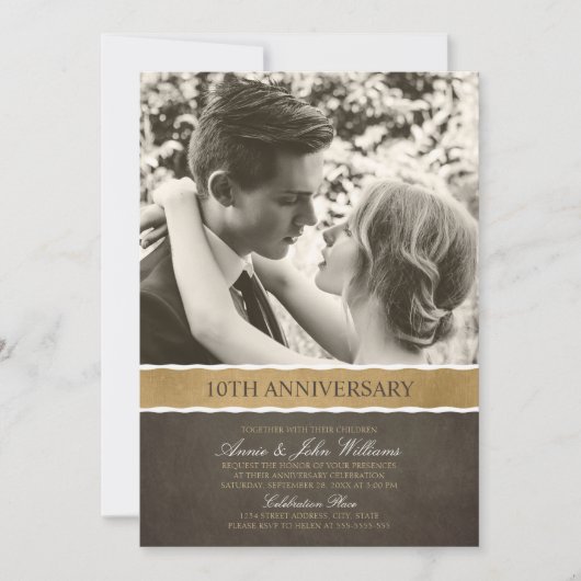 Foto 10-jarig huwelijksjubileum Uw foto hier Kaart (Voorkant)