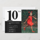 Foto 10e verjaardag uitnodigingen Elegant Chic (Voorkant)