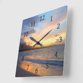 Foto 110 Beach oceanische zonsondergang Vierkante Klok (Hoek)