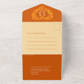 Foto 13e huwelijksjubileum citrien oranje all in one uitnodiging (Buitenkant)
