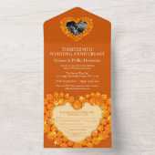 Foto 13e huwelijksjubileum citrien oranje all in one uitnodiging (Binnen)
