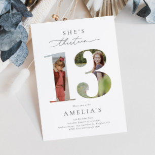 Foto 13e verjaardag uitnodiging