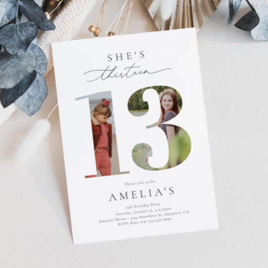 Foto 13e verjaardag uitnodiging