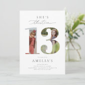 Foto 13e verjaardag uitnodiging (Staand voorkant)
