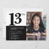 Foto 13e verjaardag uitnodigingen Elegant Chic (Voorkant)