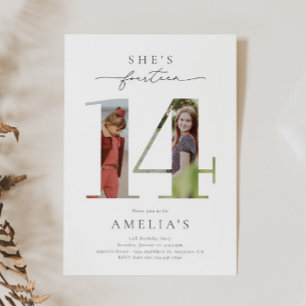 Foto 14e verjaardag uitnodiging