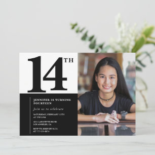 Foto 14e verjaardag uitnodigingen Elegant Chic